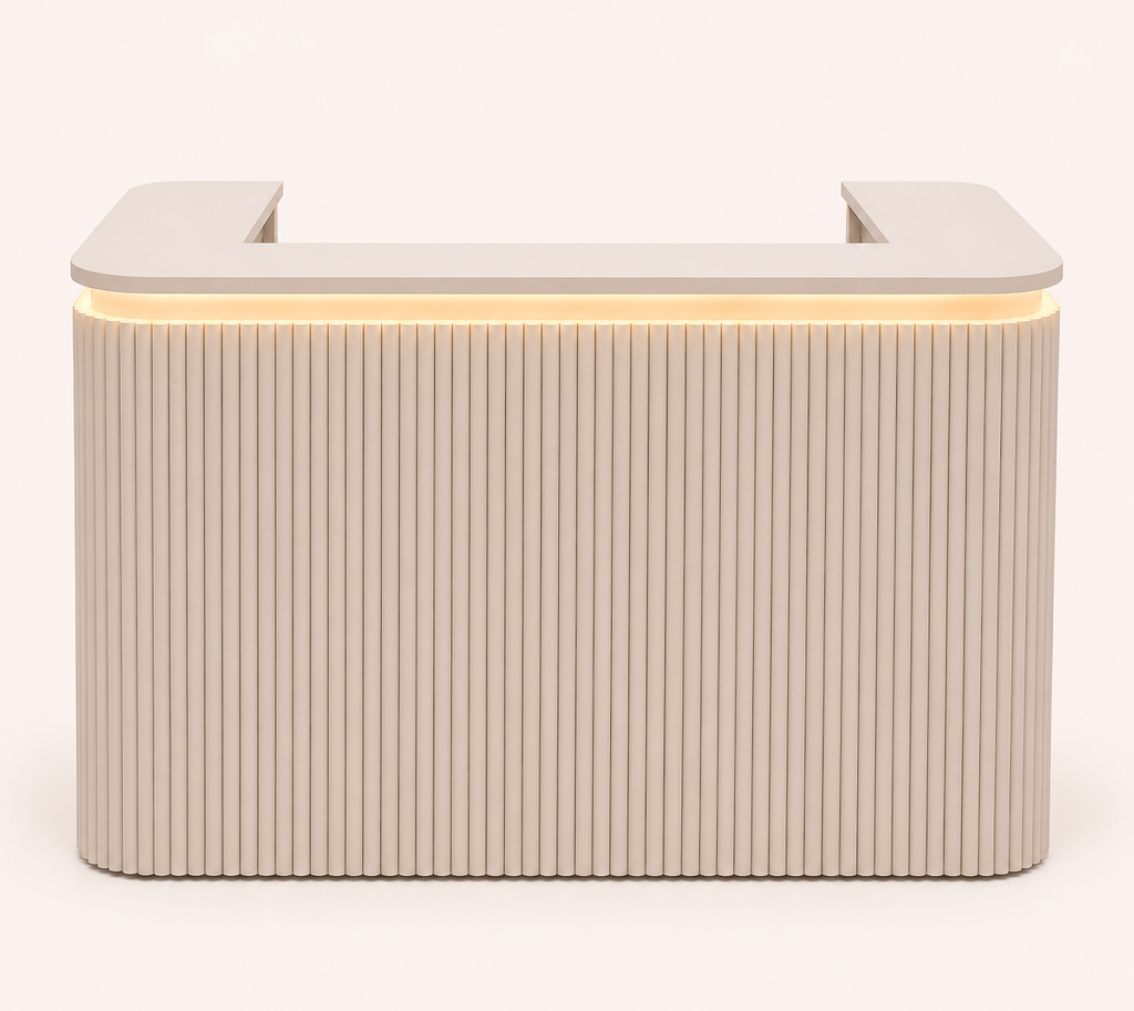 Fluted Reception Counter - Front View