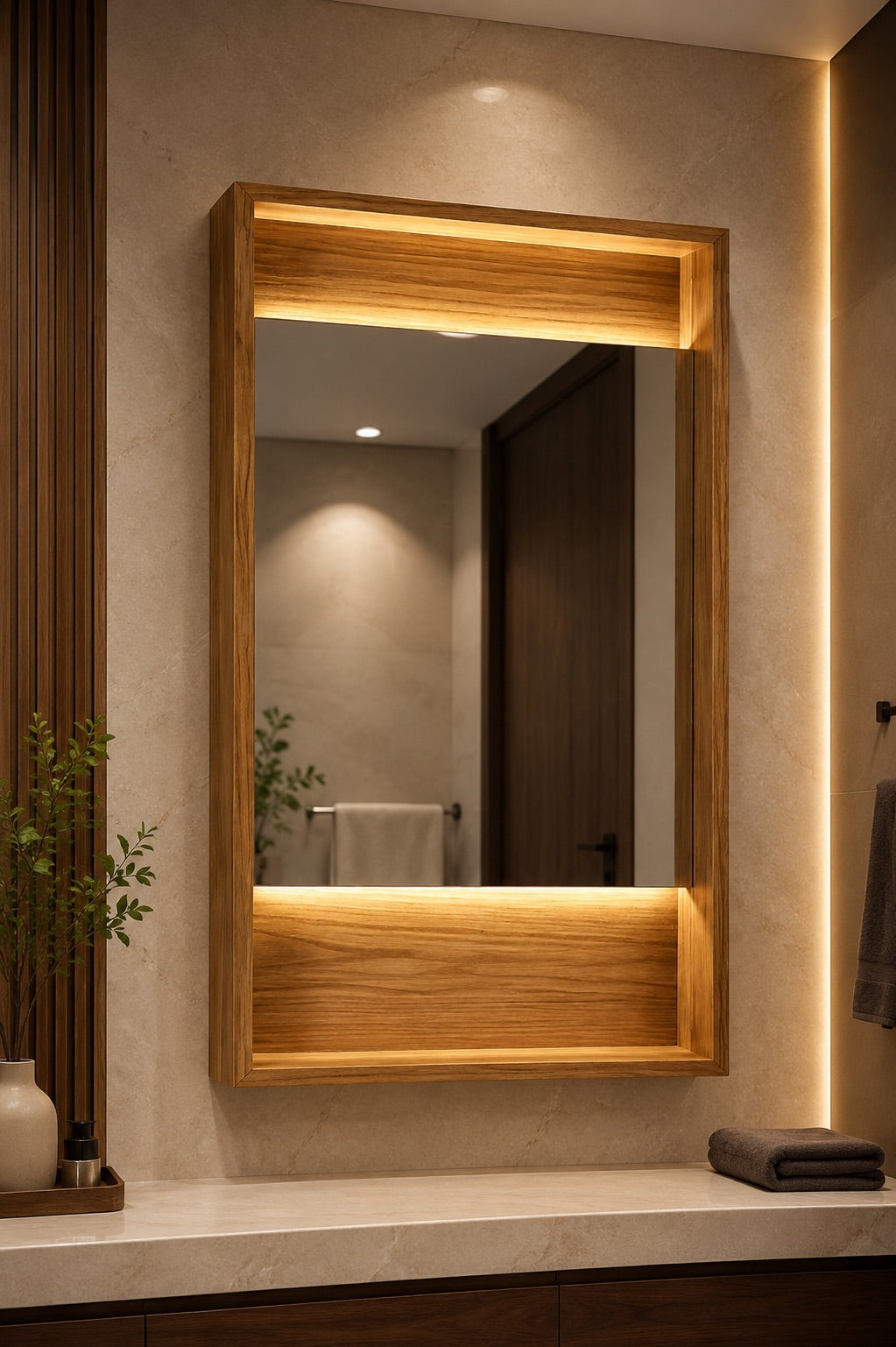 Premium LED Wall Mirror with Frame