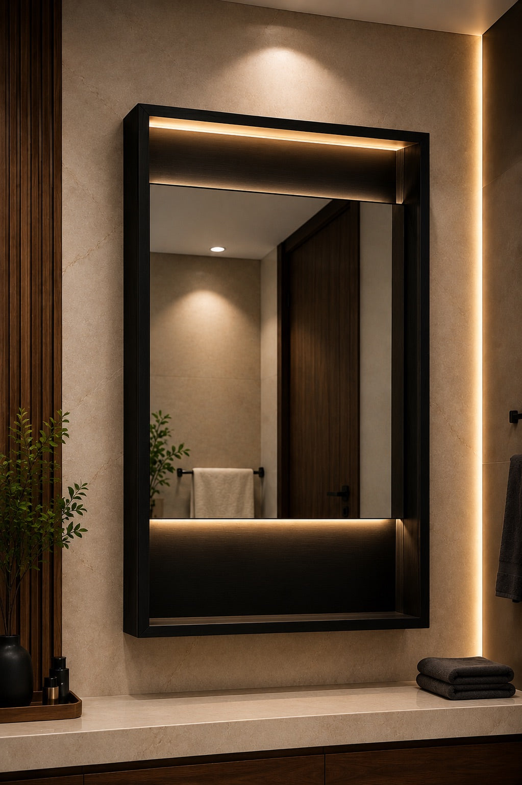 Premium LED Wall Mirror with Frame