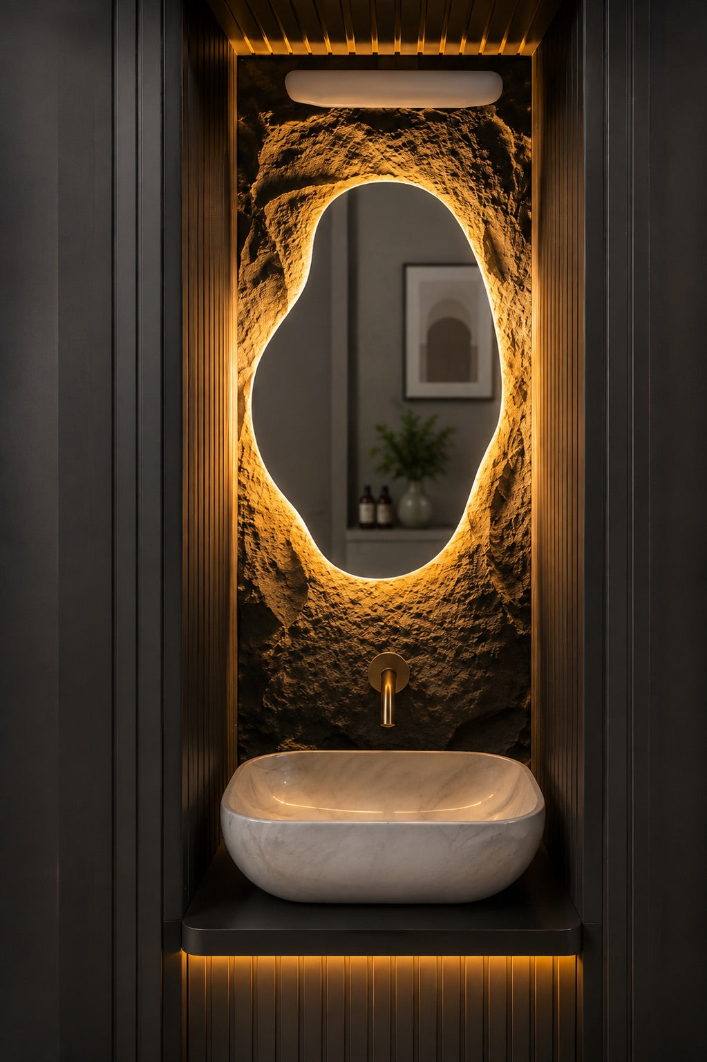Luxury LED Backlit Organic Mirror - White LED