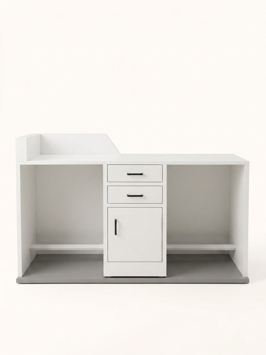 Luxury Reception Counter with LED Panel & Marble Sunmica | 5ft x 2ft x 3ft